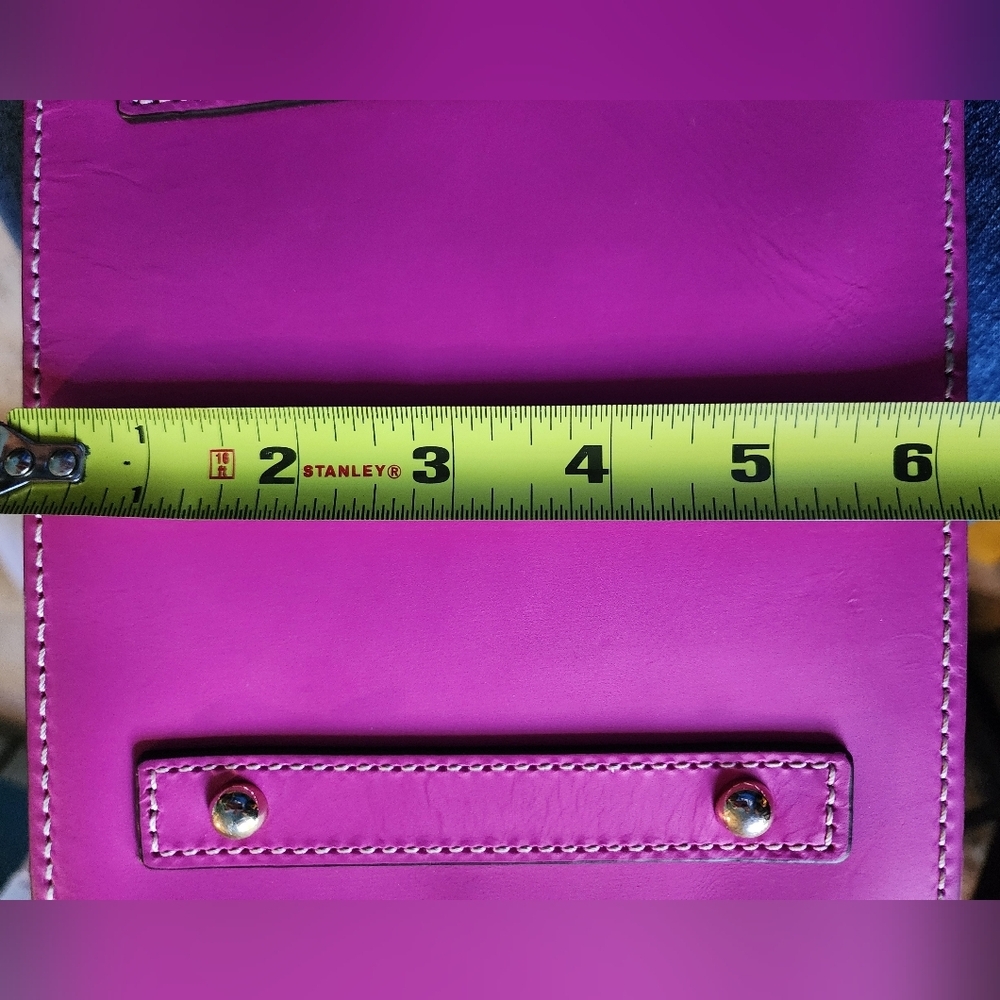 Dooney & Bourke Fuchsia Leather Shoulder Bag - Picture 17 of 17